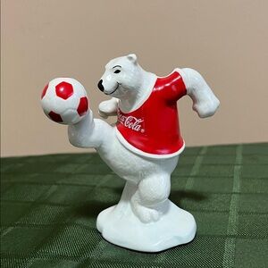 1995 Coca-Cola Polar Bear with Red Soccer Jersey 4.5 inches